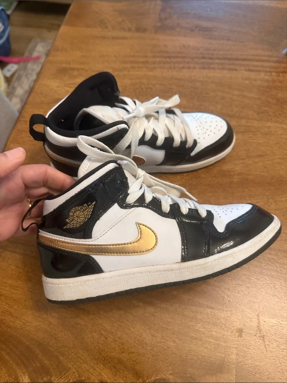 Jordan Kids' High-Top Sneakers in White and Black